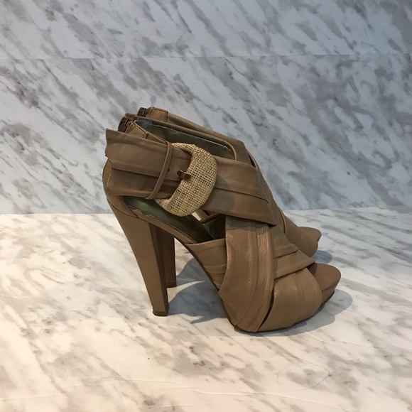 Nine West Heel Sandals Nude Size 7.5 - Picture 3 of 5